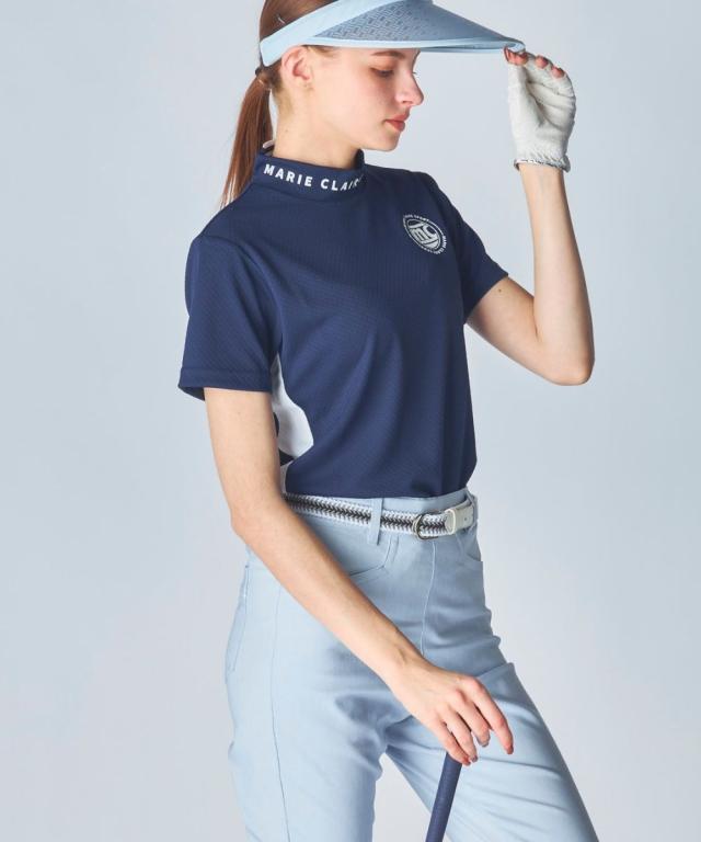 marie claire SPORT スポーツウェア トップス レディース 多機能 半袖 切替モックネック プルオーバー marie claire sport 接触冷感 吸湿冷感 UVカット 吸汗速乾_5
