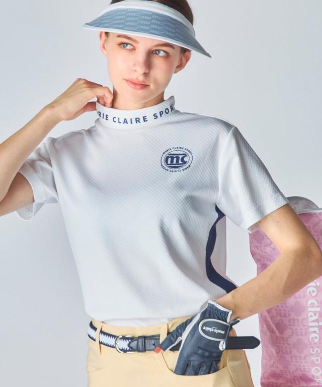 marie claire SPORT スポーツウェア トップス レディース 多機能 半袖 切替モックネック プルオーバー marie claire sport 接触冷感 吸湿冷感 UVカット 吸汗速乾_10