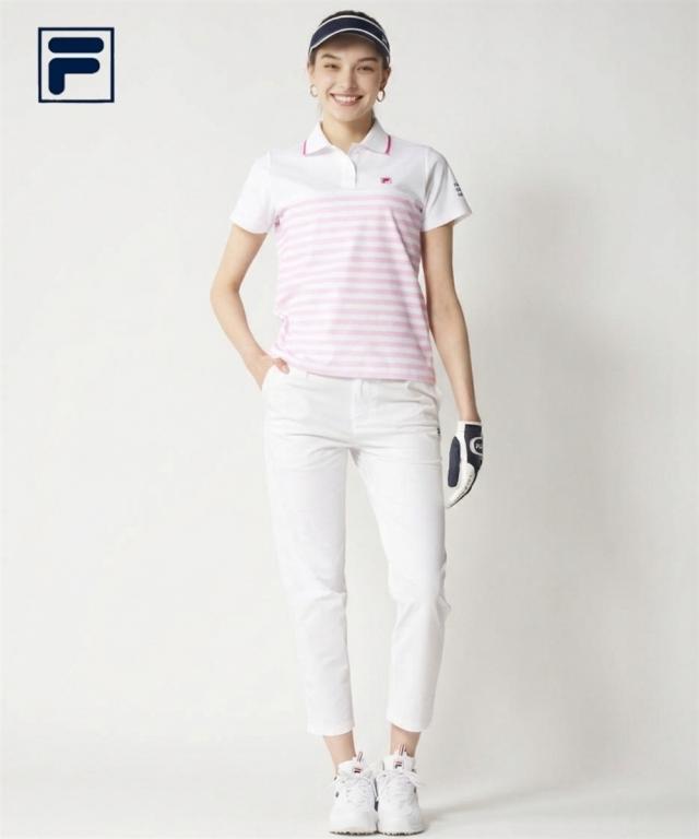 FILAGOLF 運動競技御召しもの ボトムス レディース 全道のり 伸ばすこと テーパード ロング ズボン下 FILA GOLF UVはね除ける 吸汗速乾 夏 | 4L/5L/6L | ニッセン nissen