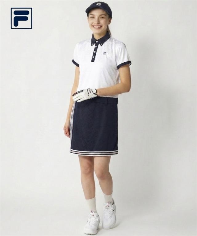 FILAGOLF スポーツウェア トップス レディース ロゴジャガード ワンピース FILA GOLF UVカット 吸汗速乾 夏 トレーニング | LL/3L | ニッセン nissen