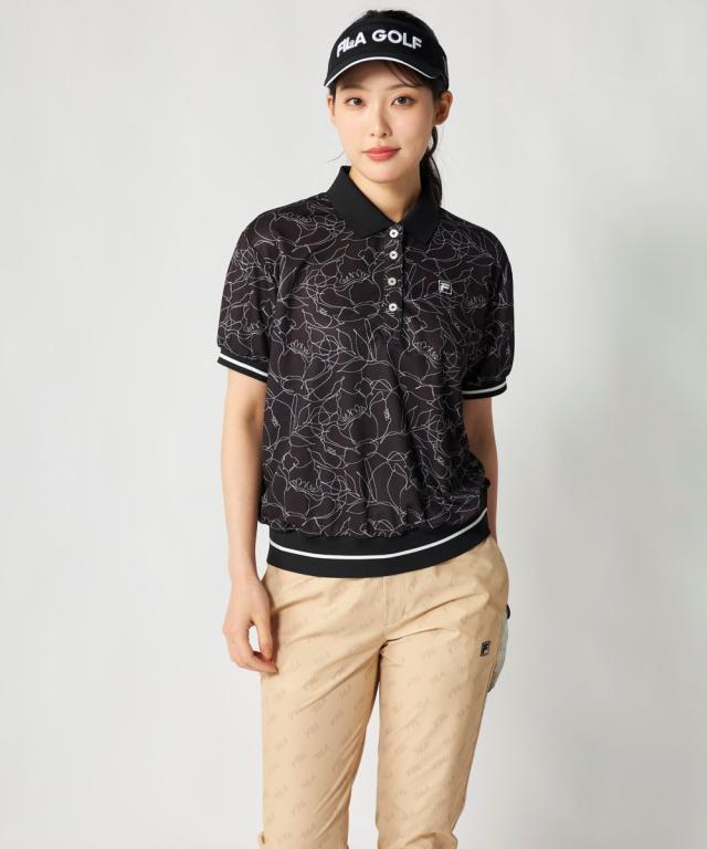 FILAGOLF スポーツウェア トップス レディース ラインフラワー柄リブオーバーサイズ シャツ FILA GOLF 接触冷感 吸汗速乾 夏 | LL/3L | ニッセン nissen_7