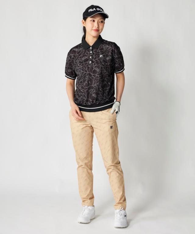 FILAGOLF スポーツウェア トップス レディース ラインフラワー柄リブオーバーサイズ シャツ FILA GOLF 接触冷感 吸汗速乾 夏 | LL/3L | ニッセン nissen_15