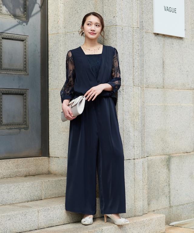 パーティドレス パンツ レディース 結婚式 パーティー ドレス お手洗いラク仕様 カシュクール ロンパース 春 夏 秋 冬 二次会 披露宴 | 4L/5L | ニッセン nissen_5