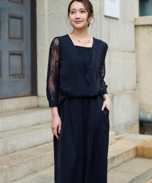 パーティドレス パンツ レディース 結婚式 パーティー ドレス お手洗いラク仕様 カシュクール ロンパース 春 夏 秋 冬 二次会 披露宴 | 4L/5L | ニッセン nissen_6
