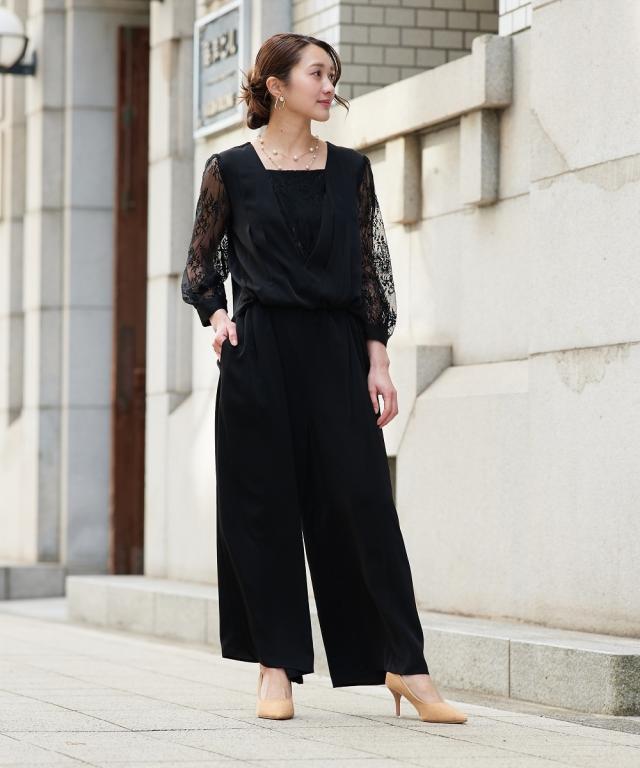 パーティドレス パンツ レディース 結婚式 パーティー ドレス お手洗いラク仕様 カシュクール ロンパース 春 夏 秋 冬 二次会 披露宴 | 4L/5L | ニッセン nissen_10