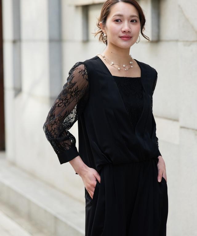 パーティドレス パンツ レディース 結婚式 パーティー ドレス お手洗いラク仕様 カシュクール ロンパース 春 夏 秋 冬 二次会 披露宴 | 4L/5L | ニッセン nissen_11