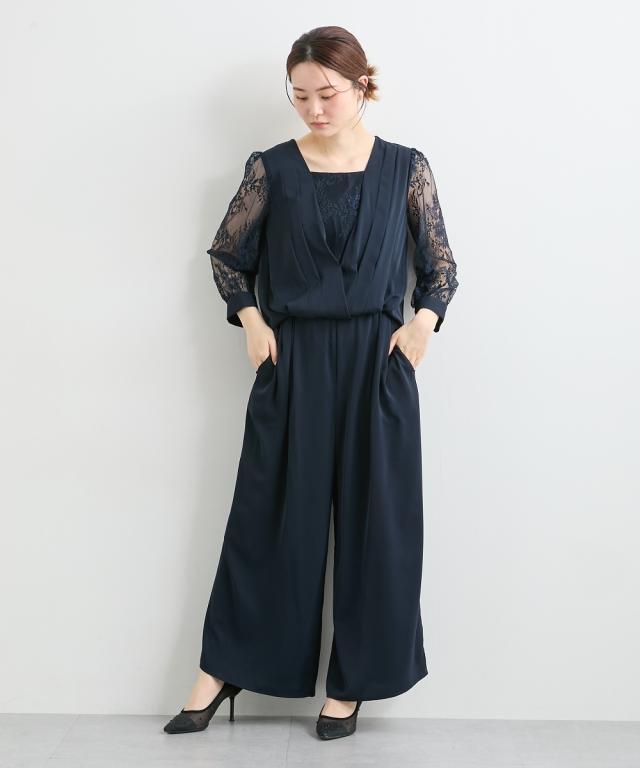 パーティドレス パンツ レディース 結婚式 パーティー ドレス お手洗いラク仕様 カシュクール ロンパース 春 夏 秋 冬 二次会 披露宴 | 4L/5L | ニッセン nissen_12