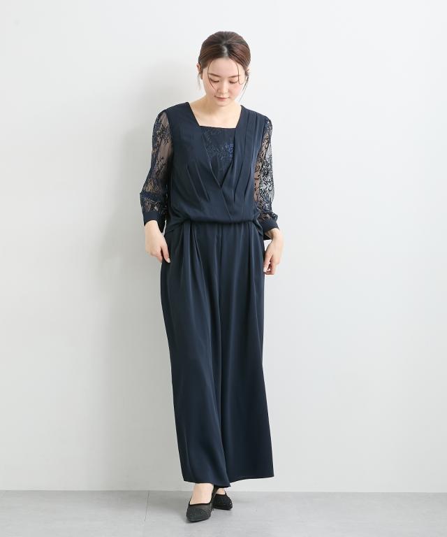 パーティドレス パンツ レディース 結婚式 パーティー ドレス お手洗いラク仕様 カシュクール ロンパース 春 夏 秋 冬 二次会 披露宴 | 4L/5L | ニッセン nissen_13