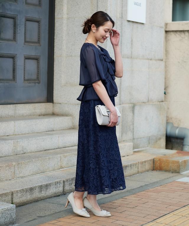 パーティドレス ワンピース レディース 結婚式 パーティー ドレス ラメボイルフリル デザイン レース 春 夏 秋 冬 二次会 披露宴 | M/L | ニッセン nissen_3