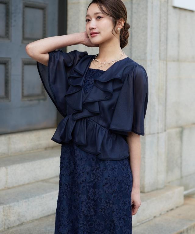パーティドレス ワンピース レディース 結婚式 パーティー ドレス ラメボイルフリル デザイン レース 春 夏 秋 冬 二次会 披露宴 | M/L | ニッセン nissen_6