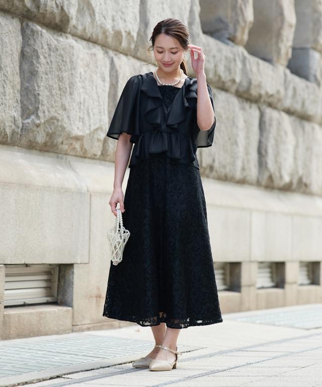 パーティドレス ワンピース レディース 結婚式 パーティー ドレス ラメボイルフリル デザイン レース 春 夏 秋 冬 二次会 披露宴 | M/L | ニッセン nissen_9