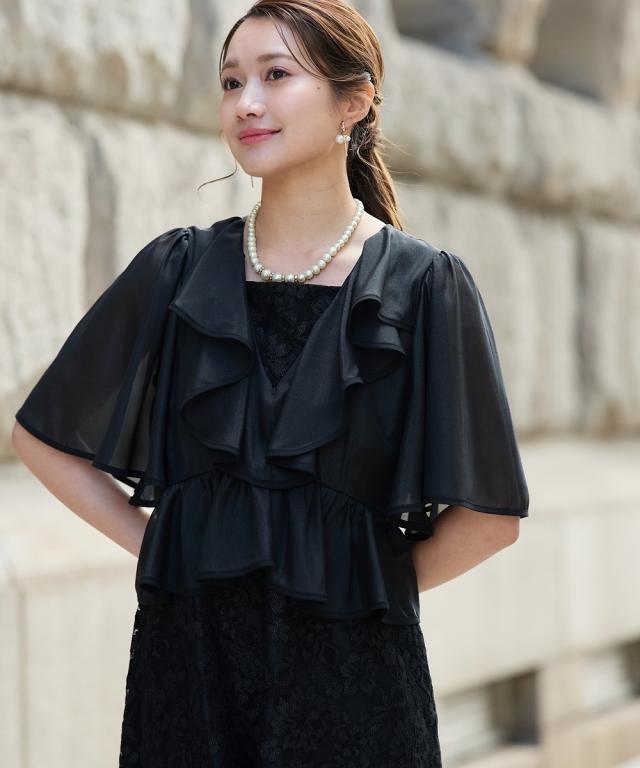パーティドレス ワンピース レディース 結婚式 パーティー ドレス ラメボイルフリル デザイン レース 春 夏 秋 冬 二次会 披露宴 | M/L | ニッセン nissen_10