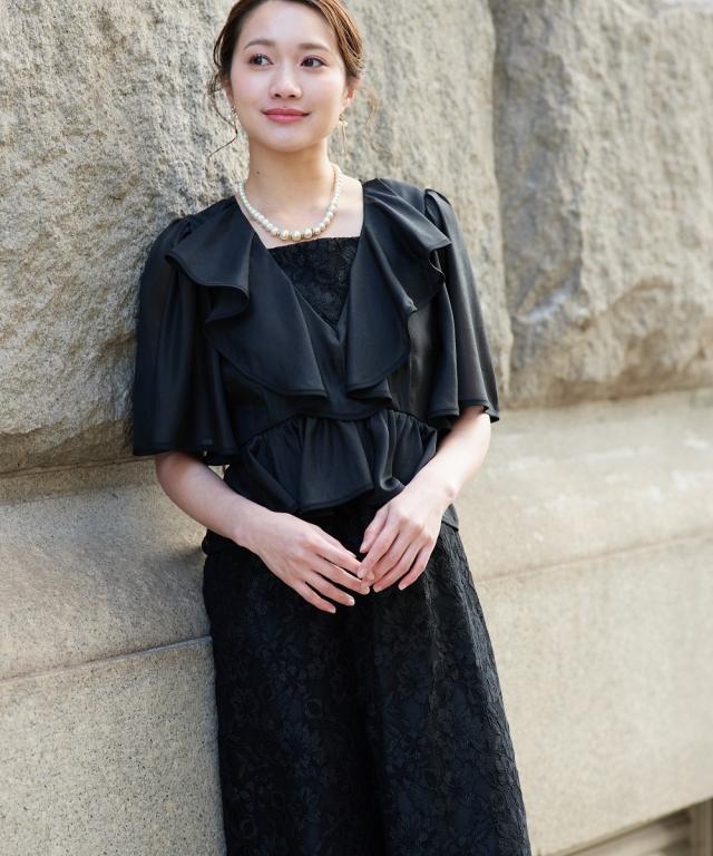 パーティドレス ワンピース レディース 結婚式 パーティー ドレス ラメボイルフリル デザイン レース 春 夏 秋 冬 二次会 披露宴 | M/L | ニッセン nissen_11