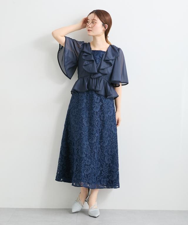 パーティドレス ワンピース レディース 結婚式 パーティー ドレス ラメボイルフリル デザイン レース 春 夏 秋 冬 二次会 披露宴 | M/L | ニッセン nissen_12