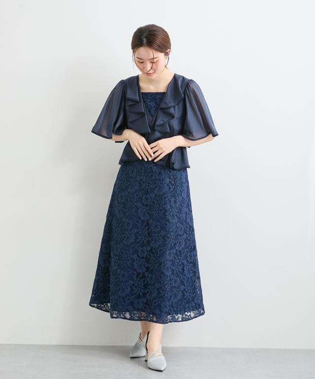 パーティドレス ワンピース レディース 結婚式 パーティー ドレス ラメボイルフリル デザイン レース 春 夏 秋 冬 二次会 披露宴 | M/L | ニッセン nissen_13