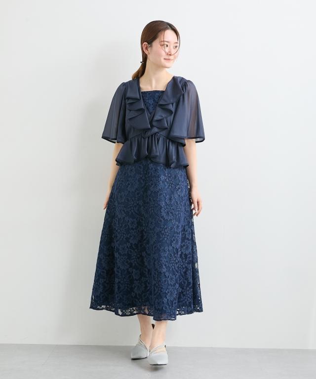 パーティドレス ワンピース レディース 結婚式 パーティー ドレス ラメボイルフリル デザイン レース 春 夏 秋 冬 二次会 披露宴 | M/L | ニッセン nissen_14