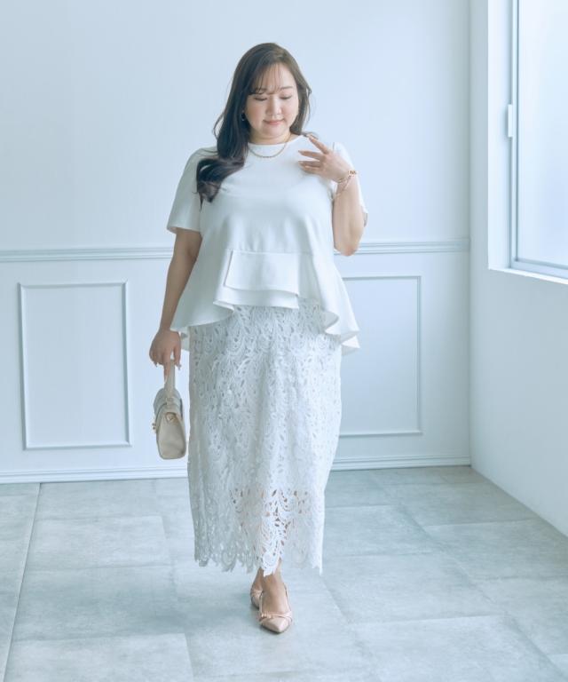 Tシャツ カットソー レディース らめちゃんコラボ ペプラム トップス 夏 | L〜6L | ニッセン nissen_4