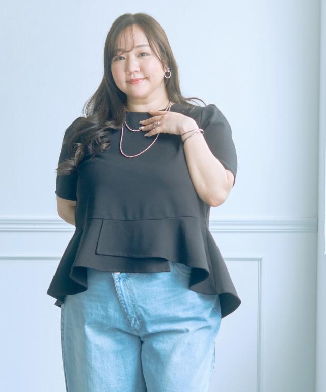 Tシャツ カットソー レディース らめちゃんコラボ ペプラム トップス 夏 | L〜6L | ニッセン nissen_7