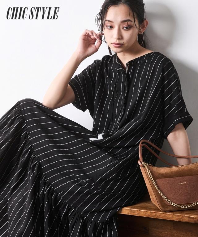ワンピース ロング マキシ レディース ストライプ シックスタイル 夏 ひざ下 | M〜5L | ニッセン nissen