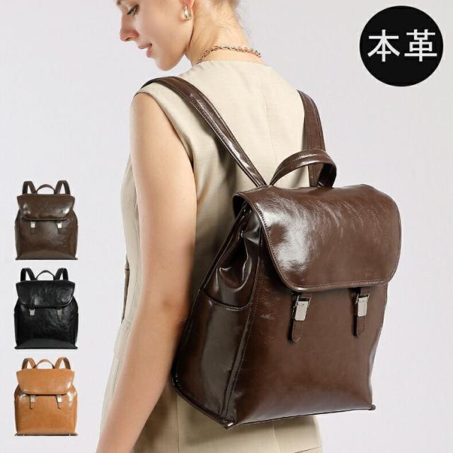 牛革 本革 レディース ビジネスリュック オイルワックスレザー リュックサック 可愛い ２WAY 手提げ 大容量 2泊 旅行鞄 オリジナル カジュアル ビジネスバッグ 大容量 通勤 軽量 軽い 背面ファスナー付き 出張 旅行 プレゼント 母の日