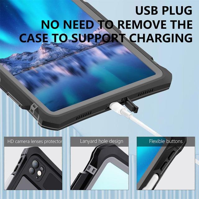 2024 ipad pro 11インチ pro 11 m4 防水ケース 360° 全面保護