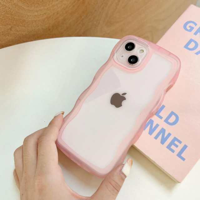 iPhoneケース 2個セット iPhone15ケース クリア くねくねケース