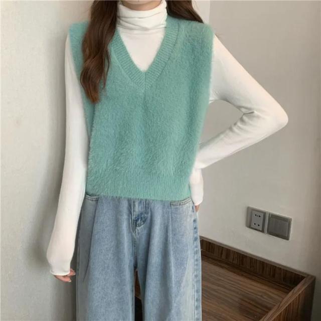 シャギー ベスト ニット ノースリーブ シャギーベスト ニット