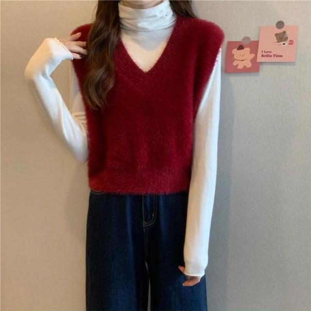 極美品▼ソブ//ふわふわアルパカ77％　シャギー　Vネック　ヘビーモヘヤニット 極美品▽ソブ//ふわふわアルパカ77％ シャギー Vネック ヘビー