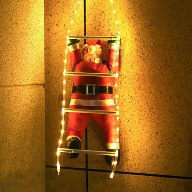 LED イルミネーションライト はしご サンタ 人形60cm サンタクロース
