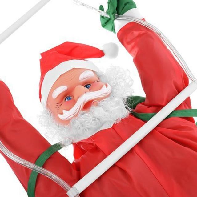 クリスマスイルミネーション　サンタクロース　ライト　スリムサンタ LED イルミネーションライト はしご サンタ 人形60cm