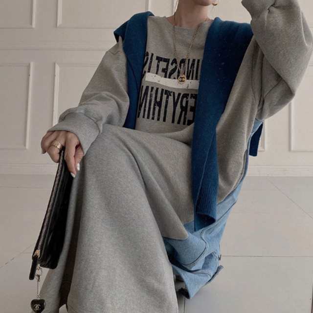 ロングワンピース ワイドサイズ ワンピース スウェット ロングワンピース ワイドサイズ ワンピース スウェット