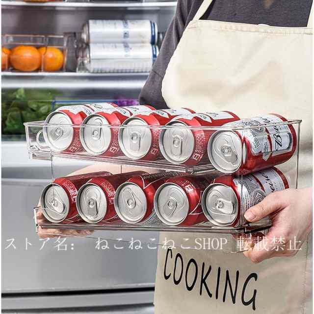 受注生産品】 ころころ缶ラック 缶 ストッカー ジュース ビール 350ml 8本収納 冷蔵庫