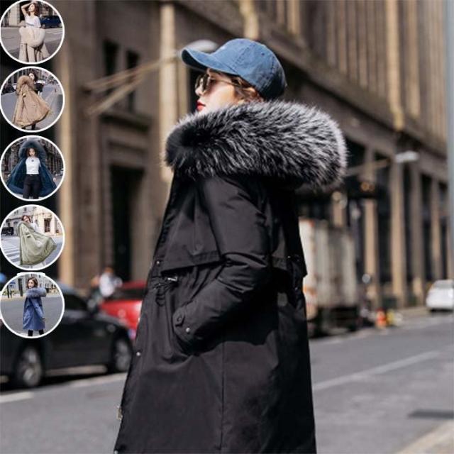 ダウンコート ダウンジャケット モッズコート フード付き レディース 裏ボア フェイクダウン 冬 カジュアル アウター 秋 大きいサイズ ファーコート