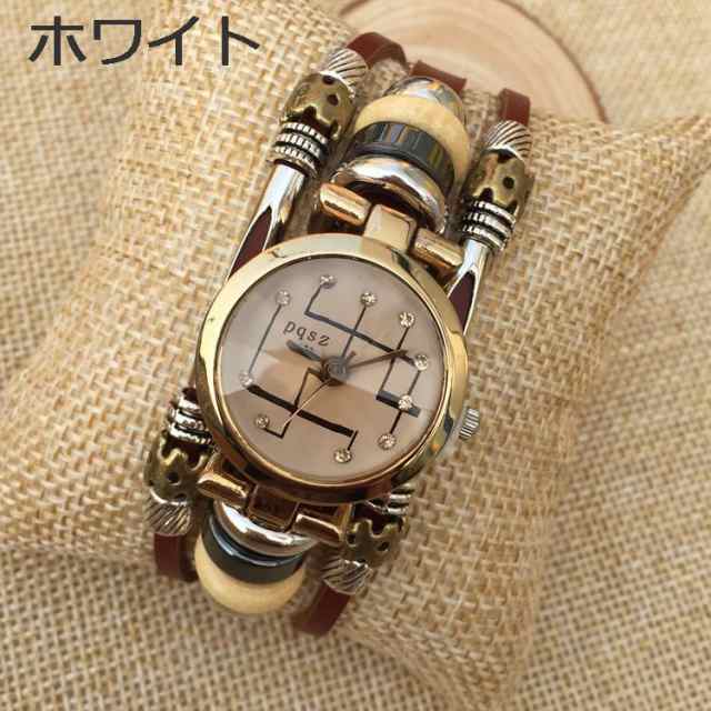 腕時計 メンズ ブレスレット アンティーク レトロ調 ブレスレットタイプ レザーベルト レディース腕時計 メンズ腕時計