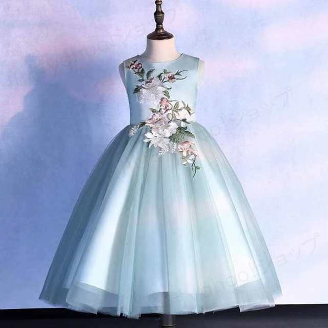 セール 子供ドレス レース ピアノ発表会結婚式 キッズ フォーマルドレス ワンピース 子供服 女の子 フラワーガール花柄 演出服 ロングド 販売純正品 