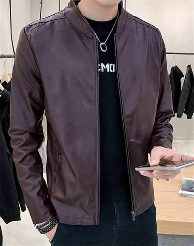 レザージャケット メンズ 50代 40代 秋冬 裏起毛 アウター 革ジャン PU