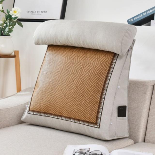 背もたれ 涼しい 夏 三角 クッション ひんやり接触冷感クッション 読書 壁 テレビ枕 背中 ベッドクッション 北欧 インテリア おしゃれ テレビ ソファー 枕の通販は