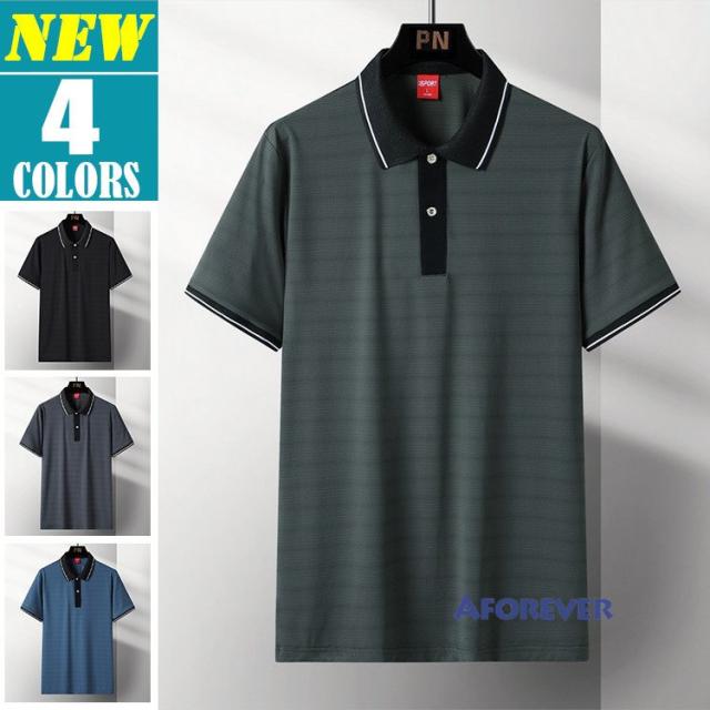 半袖ポロシャツ メンズ ポロシャツ ボーダー 父の日 プレゼント 50代ファッション 吸汗 速乾 トップス 通気性 涼しい 夏の通販は 6,570円