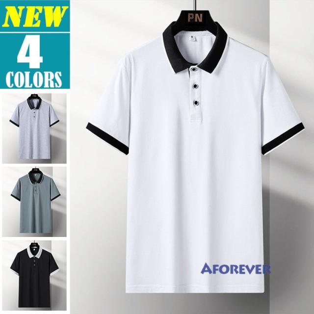 ゴルフシャツ メンズ POLOシャツ 無地 ポロシャツ 半袖ポロ トップス 夏服 カジュアル 父の日 プレゼント