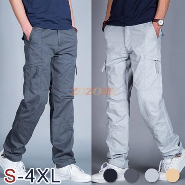 カーゴパンツ メンズ 春夏用 スエットパンツ ゆったり 長ズボン スリム 作業着 ワークパンツ ミリタリー ワイドパンツ 無地 カジュアル 新品