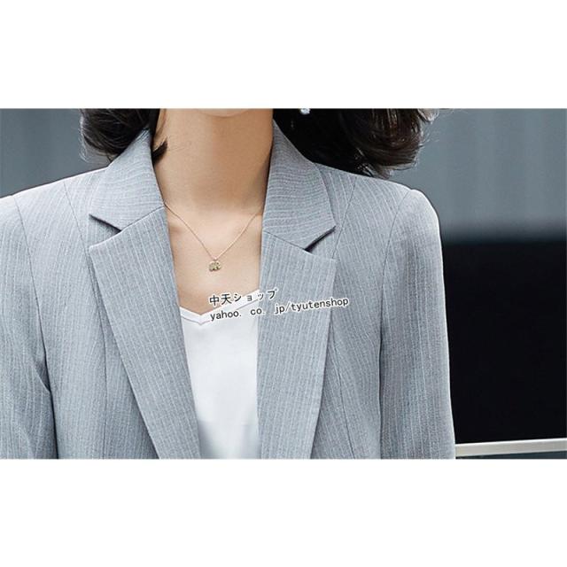 パンツスーツ スーツレディース 2点セット 五分袖ジャケット+ロングパンツ 九分丈ペンシルパンツ 着痩せ 春夏服 エレガント ビジネス 通勤 大きいサイズ パンツスーツ スーツレディース 2点セット 五分袖ジャケット+ロング