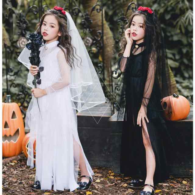 ハロウィン ゾンビ花嫁 コスプレ 衣装 キッズ 仮装 鬼花嫁 子供 ドレス