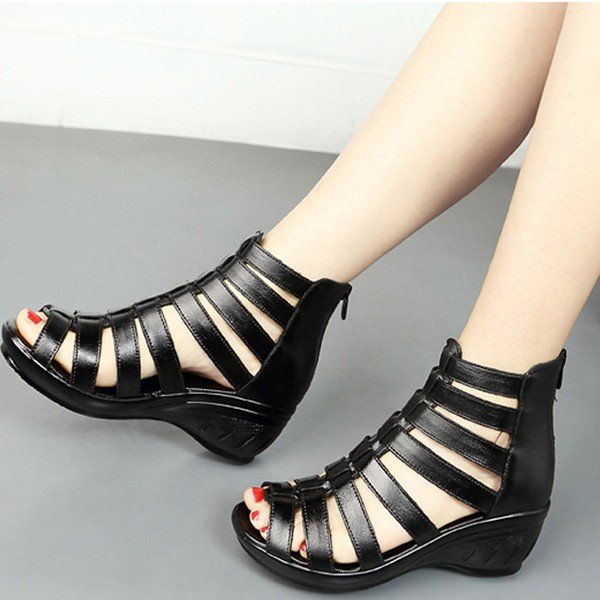 サンダル レディース ヒール 夏 厚底 履きやすい オフィス 黒 ウェッジソール シューズ 美脚サンダル 5.5cm 靴 くつ 歩きやすい 痛くない カジュアル おしゃれの通販は 5,670円