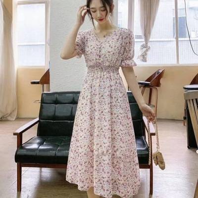 春夏新品ゆったりシフォン花柄袖なしワンピースレディース痩せ大きいサイズ69