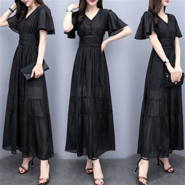 大人優美なラインが実現する繊細プリーツフレアー/ワンピース スリット