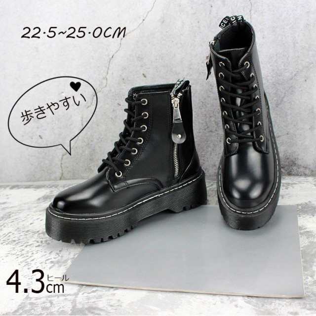 22.5/23.0/23.5/24.0/24.5/25.0 ショートブーツ レースアップブーツ インヒール靴 ヒール4.3cm 編み上げブーツ レディース ショートブーツの通販は