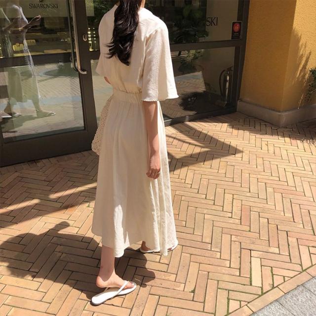 ワンピース レディース 40代 キレイめ マキシワンピース 春夏 半袖