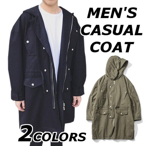 コート メンズ おしゃれ ブランド 黒 無地 柄 ミリタリー パーカー フード ジャケット アウター 大きいサイズ 夏 18smj08w 40代 50代の通販は 5,910円