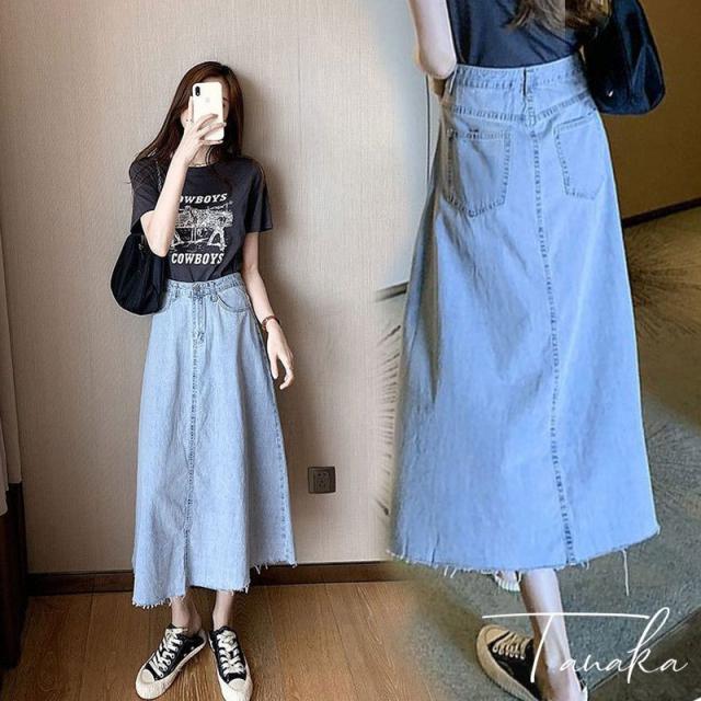 スカート ひざ丈 春夏 フレアスカート 40代 レディース aライン ロング丈 デニム ハイウエスト 黒スカート ボトムス 美脚 大人 可愛い 韓国風 20代 30代の通販は 7,630円