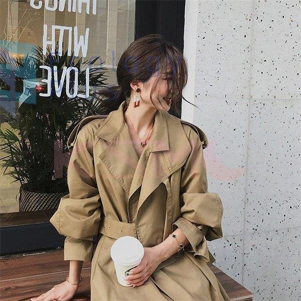 レディース ステンカラートレンチコート スプリングコート トレンチコート ダブル ロング丈 高品質 秋着 コート 通勤 アウター ロング丈レディース